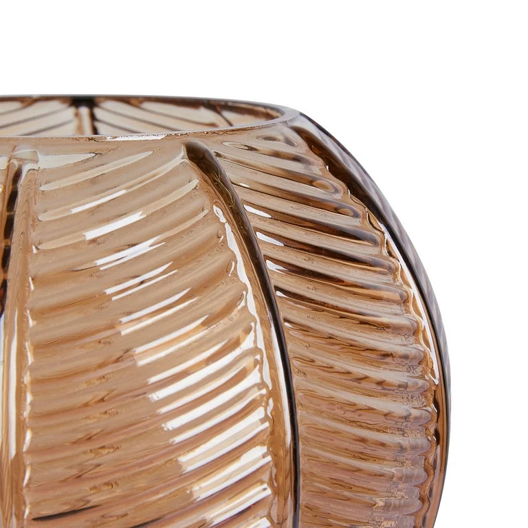 Beautiful by Drew Barrymore 6” Gold Table Lamp with Ribbed Glass Shade | Walmart (US)