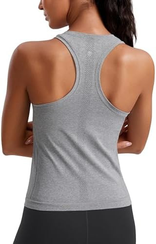 CRZ YOGA Seamless Crewneck Tank Tops for Women - Workout Athletic Running Gym Sleeveless Shirts R... | Amazon (US)
