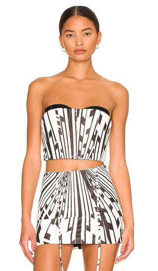 Strapless Exposed Bra Top in Empire Print | Revolve Clothing (Global)