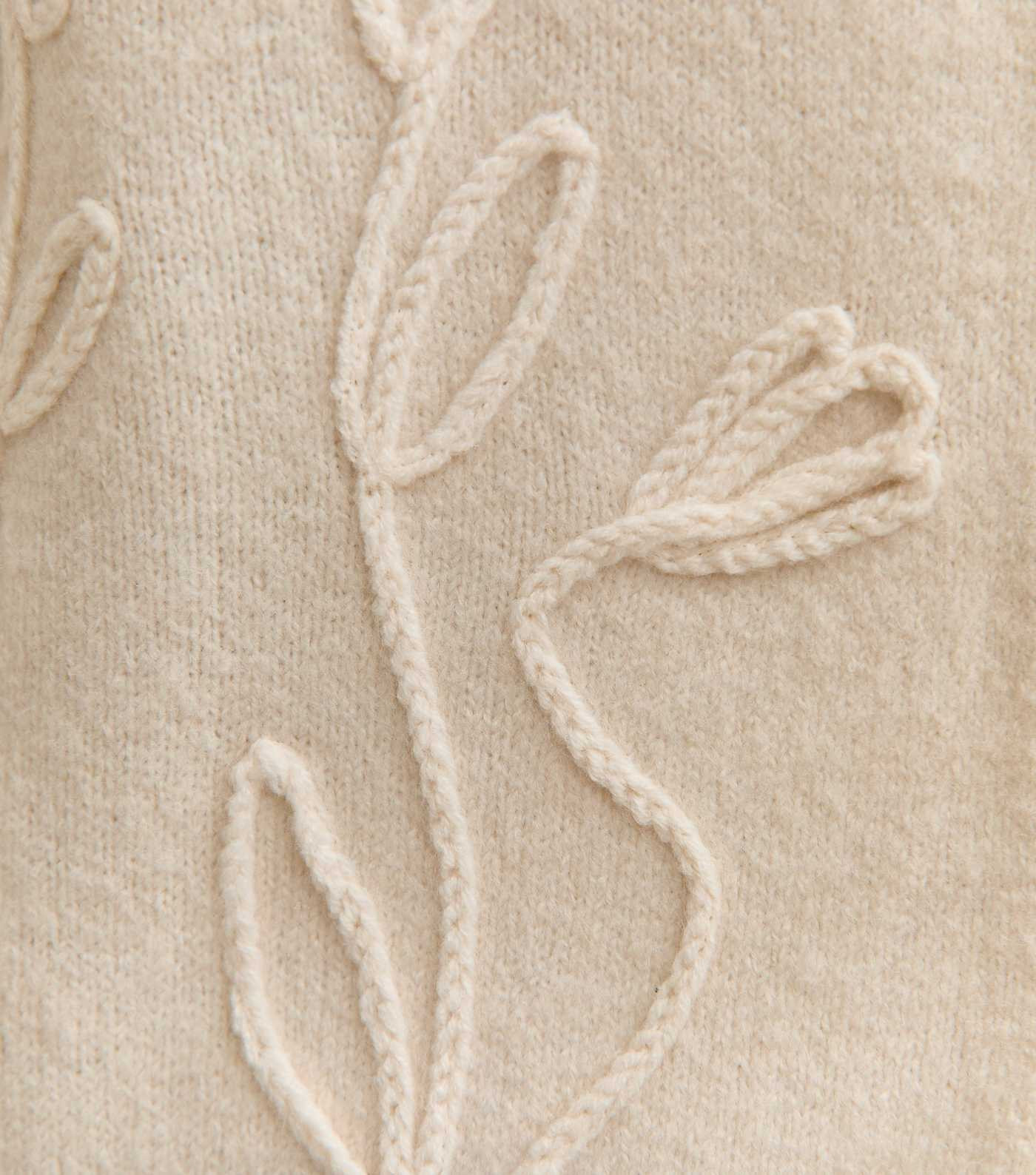 Cream 3D Floral Knitted Cardigan | New Look | New Look (UK)