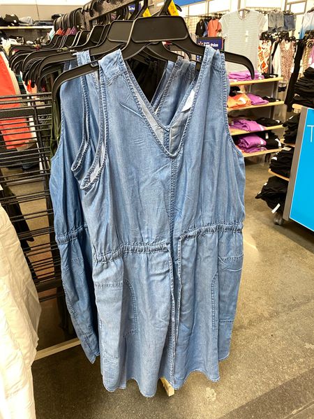 #walmartfind Time & Tru sleeveless utility dress - I love this because it gives the look of denim, without actually being denim. Much cooler in the summer heat! & Comfier 