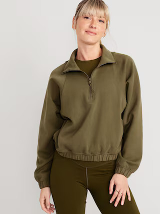 Dynamic Fleece Oversized 1/2-Zip Sweatshirt for Women | Old Navy (US)