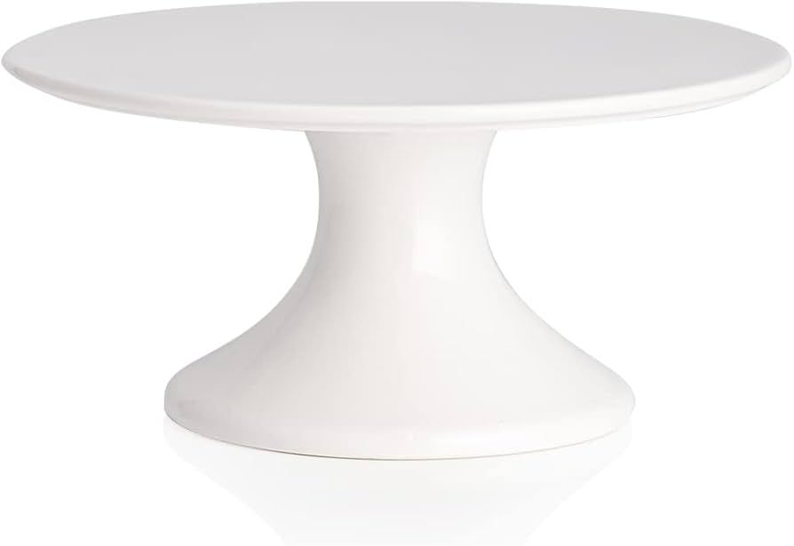 Kanwone 8-Inch Porcelain Round Cake Stand, Cake Plate, Dessert Stand, Cupcake Stand for Parties, ... | Amazon (US)