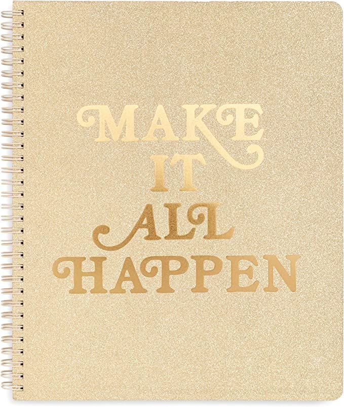 ban.do Rough Draft Large Spiral Notebook with Saying, 11" x 9" with Pockets and 160 College Ruled... | Amazon (US)