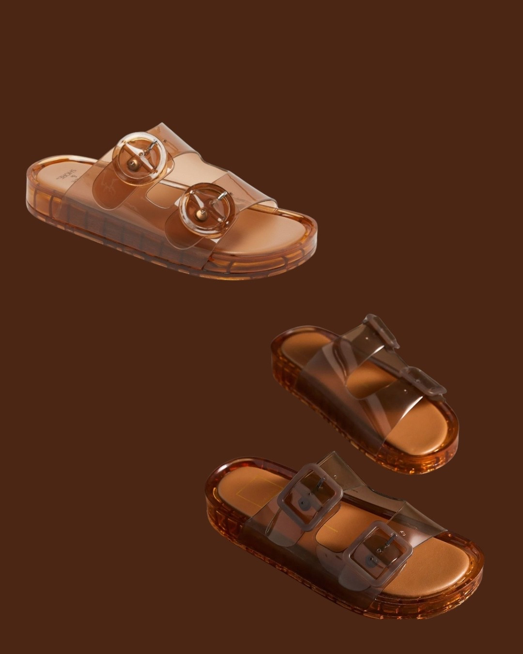 Save vs splurge: Top sandals 35.00 comes in clear also
Bottom sandals 75.00 comes in five colors