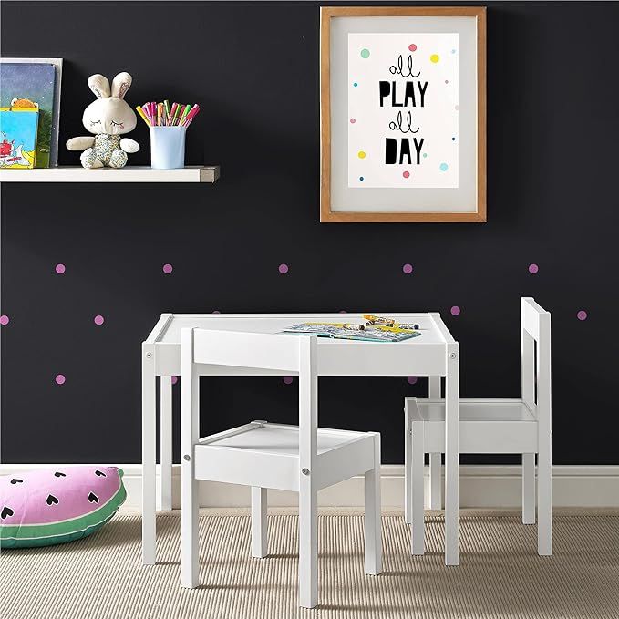 Baby Relax Hunter 3 Piece Kiddy Table and Chair Set, White (DA7501W) | Amazon (US)