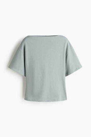 H & M - Boat-neck cotton top - Turquoise | H&M (UK, MY, IN, SG, PH, TW, HK)