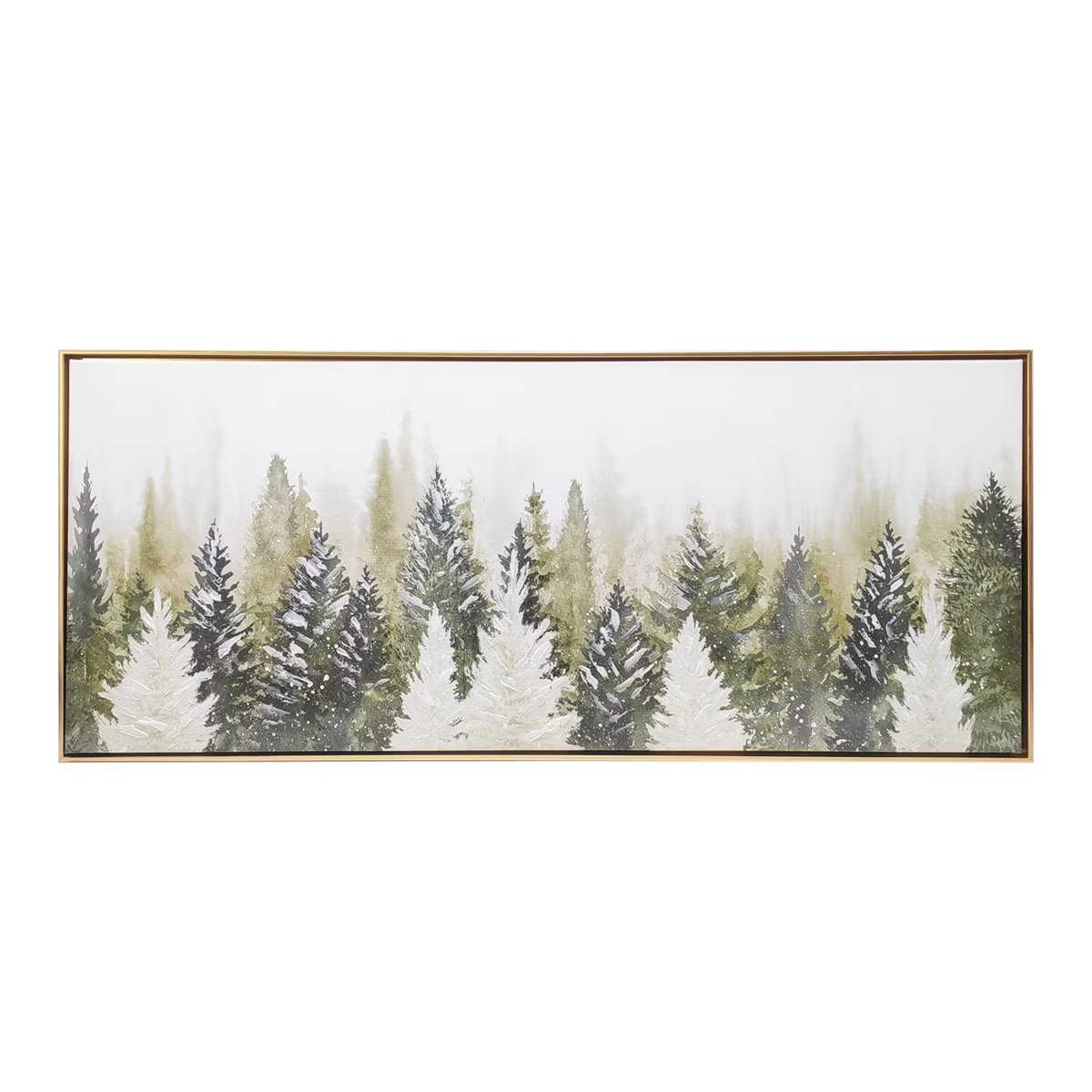 Gallery 57 19"x45" Christmas Tree Forest Hand Painted Floating Framed Canvas Wall Art Print | Target