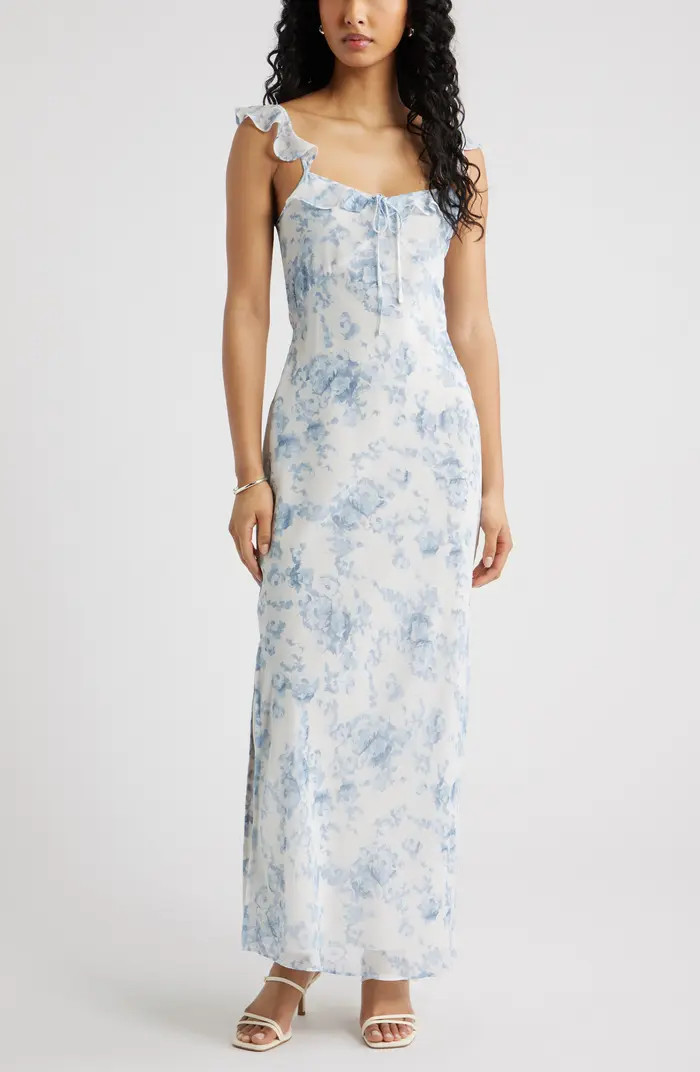 Open Edit Ruffle Chiffon Maxi Dress | Nordstrom | Nordstrom