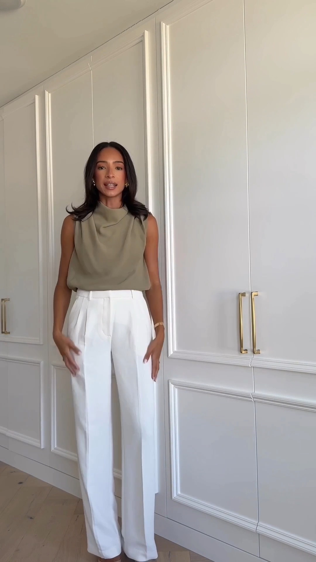 Aritzia SALE! Everything is 20-50% OFF for their summer sale! Wearing size XS blouse (green OOS but available in other colors) and size 4 trousers (light birch) 

summer outfit, office outfit, work outfit, summer date night, date night outfit, dinner outfit, workwear, office outfit, white trousers

#LTKSaleAlert #LTKWorkwear #LTKSeasonal