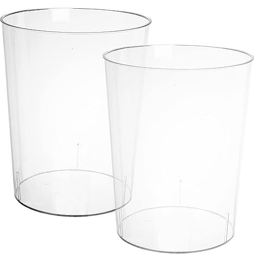 Okllen 2 Pack Plastic Waste Basket, Clear Round Trash Can Small Wastebasket Garbage Container Bin... | Amazon (US)