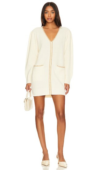 Norina Cardigan Dress in Cream | Revolve Clothing (Global)