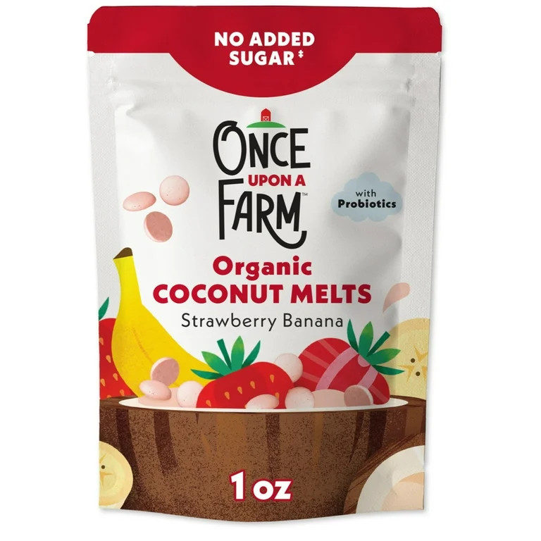Once Upon a Farm Organic Coconut Melts, Strawberry Banana, 1 oz | Walmart (US)