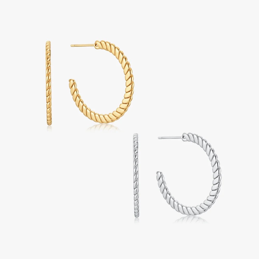 Water safe flat twisted hoop

#LTKSwim #LTKTravel #LTKSummerEdit