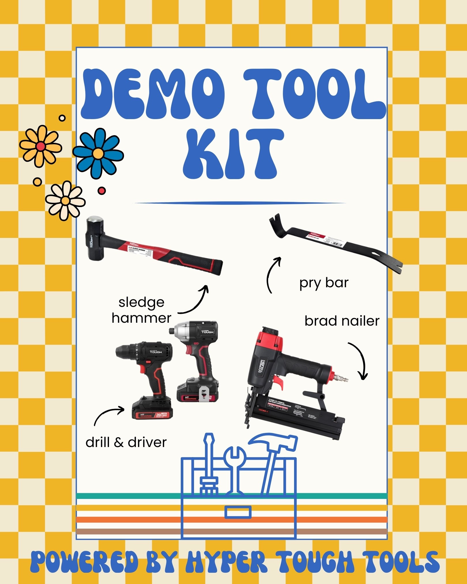 Hyper tough partner

These are all the tools we used on the demo and cabinet building phase of our kitchen, renovation!