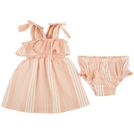 Jessica Simpson Baby Girls Striped Smocked Dress | Walmart (US)