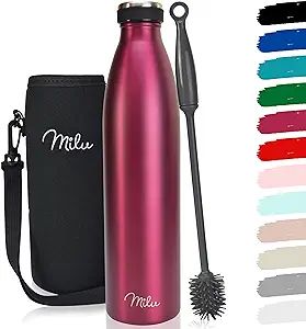 Milu Insulated Water Bottle - 17oz, 25oz, 33oz - Stainless Steel Sport Bottles, Vacuum Double Wal... | Amazon (US)