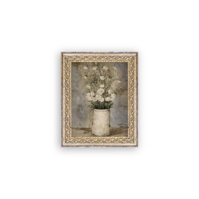 Petal Lane 8"x10" Long Stem Roses Wall Art: Vintage Style, Gold Frame, Botanical Canvas, Made in ... | Target