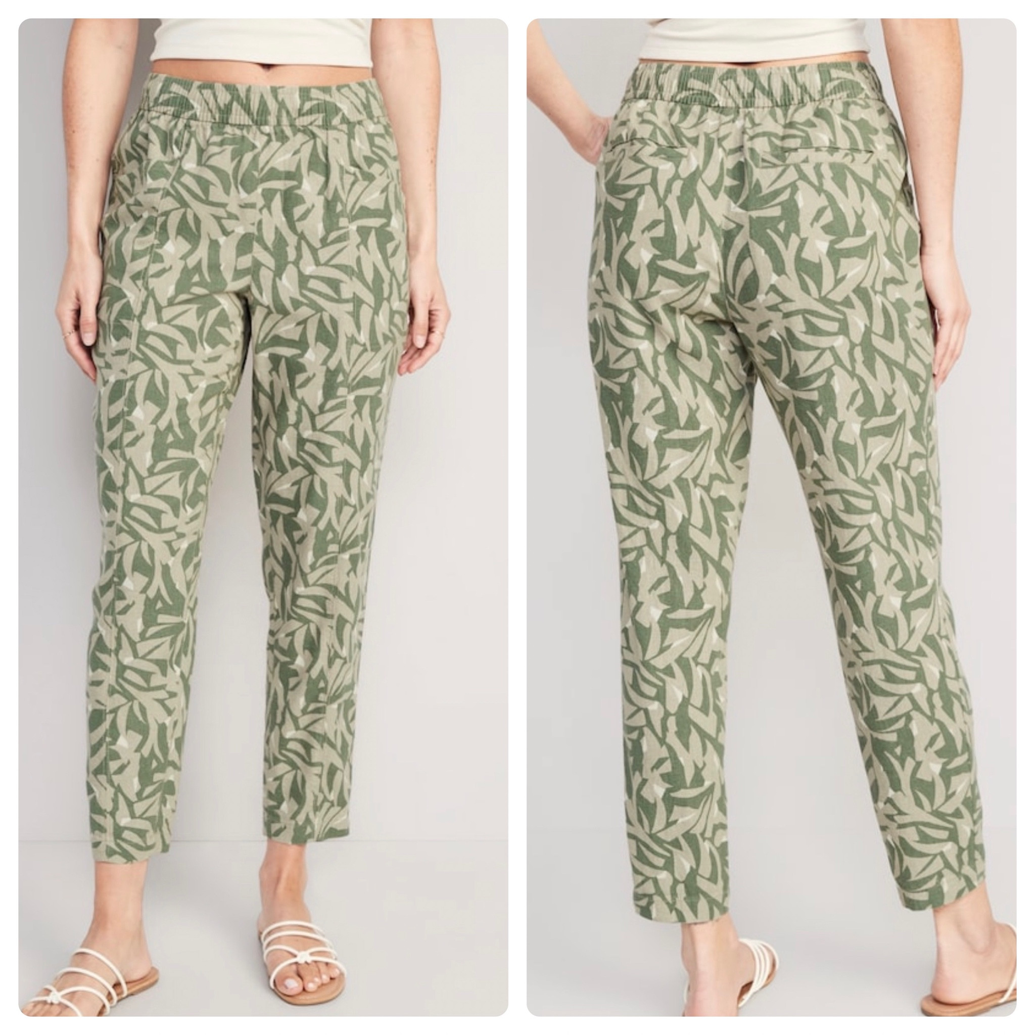 Linen blend, high waisted cropped pant in a neutral botanical pattern… with pockets! 

Available in sizes XS-4X. ON SALE FOR $22 + Save an additional 30% using code HURRY

#LTKunder50 #LTKsalealert #LTKSeasonal