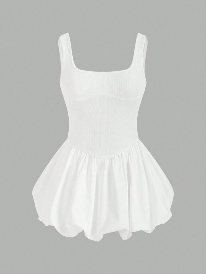 SHEIN ICON Sleeveless Tight-Fitting Lantern Skirt Hem Dress | SHEIN