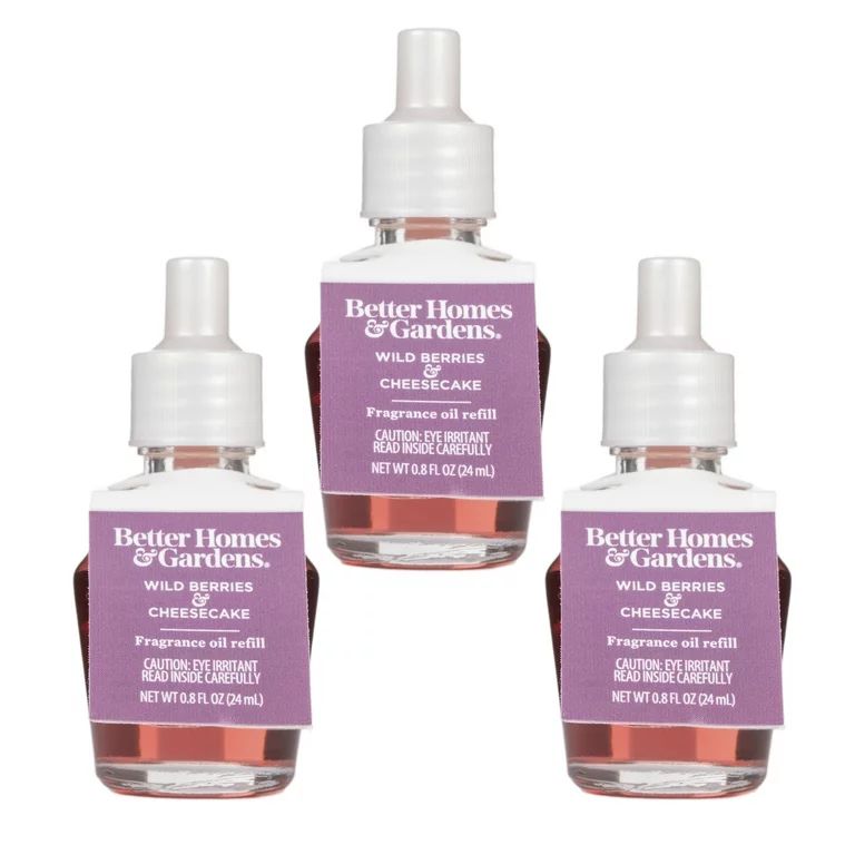 Better Homes & Gardens Aroma Accents Oil Refill 24 mL (3-Pack), Wild Berry Cheesecake | Walmart (US)