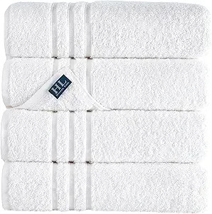 Hammam Linen White Bath Towels 4-Pack - 27x54 Soft and Absorbent, Premium Quality Perfect for Dai... | Amazon (US)