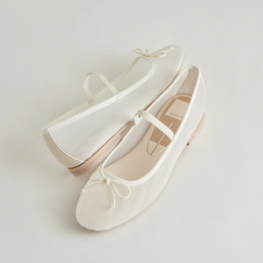 CADEL BALLET FLATS IVORY MESH | DolceVita.com