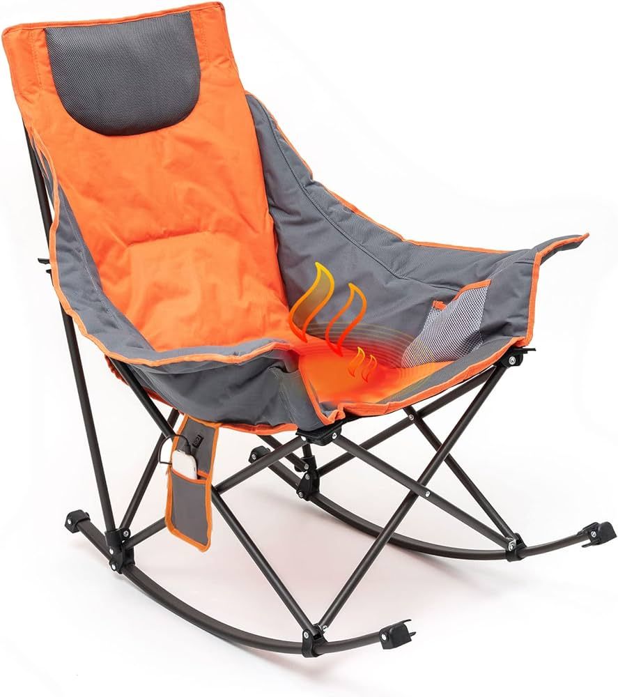 SUNNYFEEL Oversized Heated Camping Chair, Folding Rocking Camping Chairs with Luxury Padded Recli... | Amazon (US)