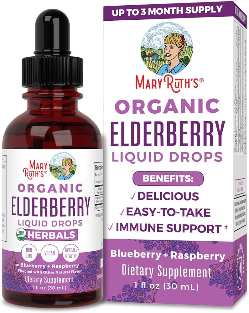 MaryRuth's Elderberry Syrup | USDA Organic Elderberry | Sugar Free Adults & Kids Immune Support S... | Amazon (US)