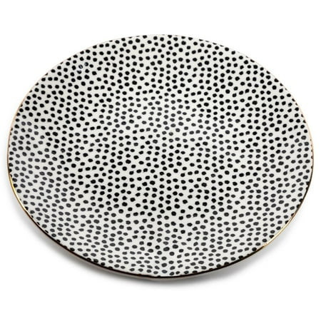Thyme & Table Dot Ceramic Salad Plate Black and White | Walmart (US)