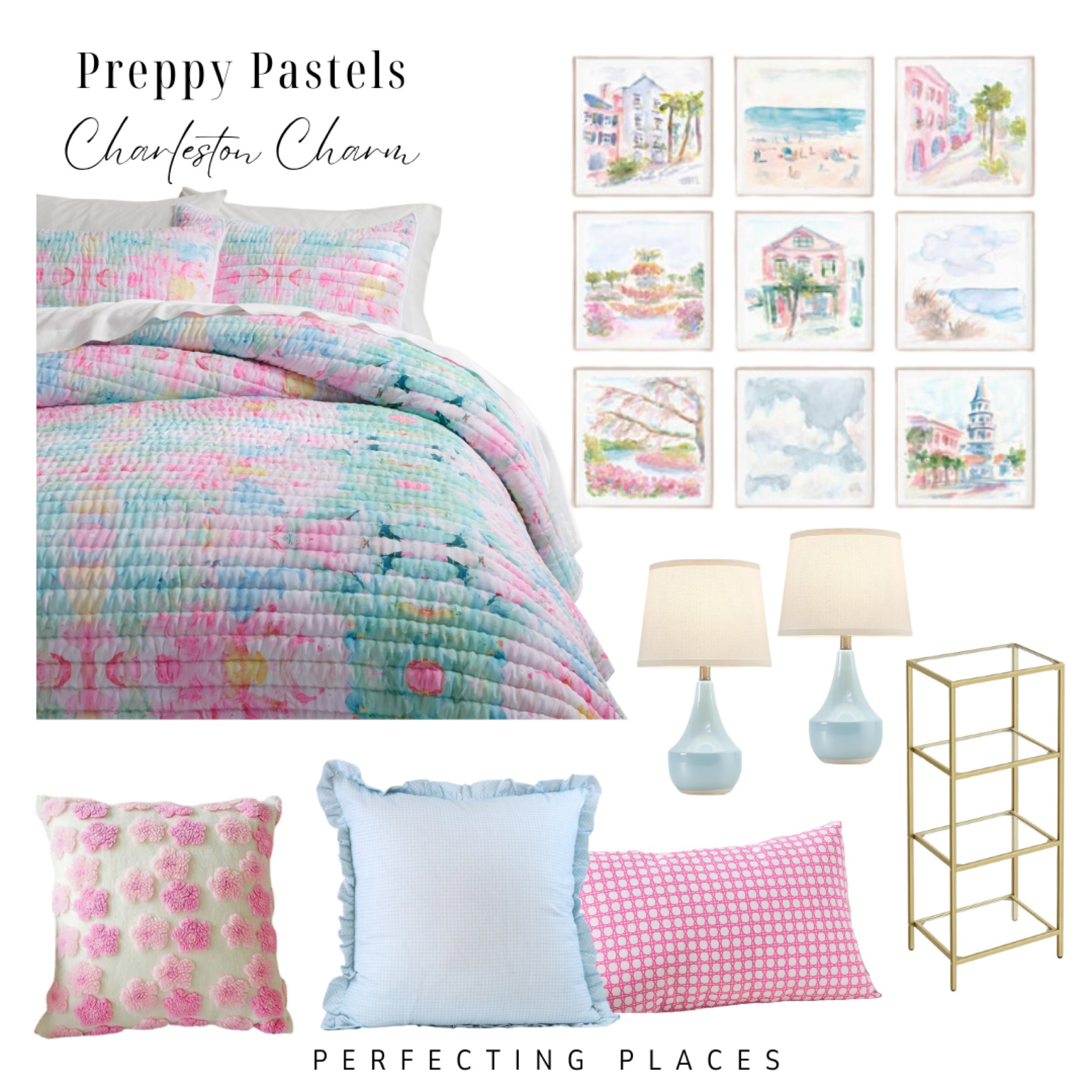 Style your dorm room with trendy preppy pastel decor and Charleston themed artwork. Pottery Barn Malibu quilt

#LTKstyletip #LTKhome