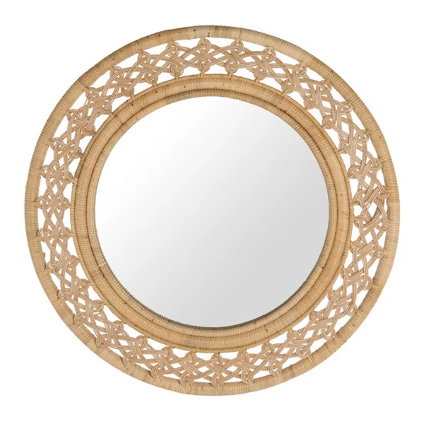 Tulley Round Rattan Braided Decorative Accent Mirror | Wayfair North America