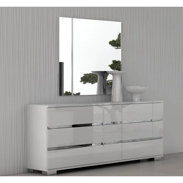 Vivente 6 Drawer Dresser with Mirror | Wayfair North America