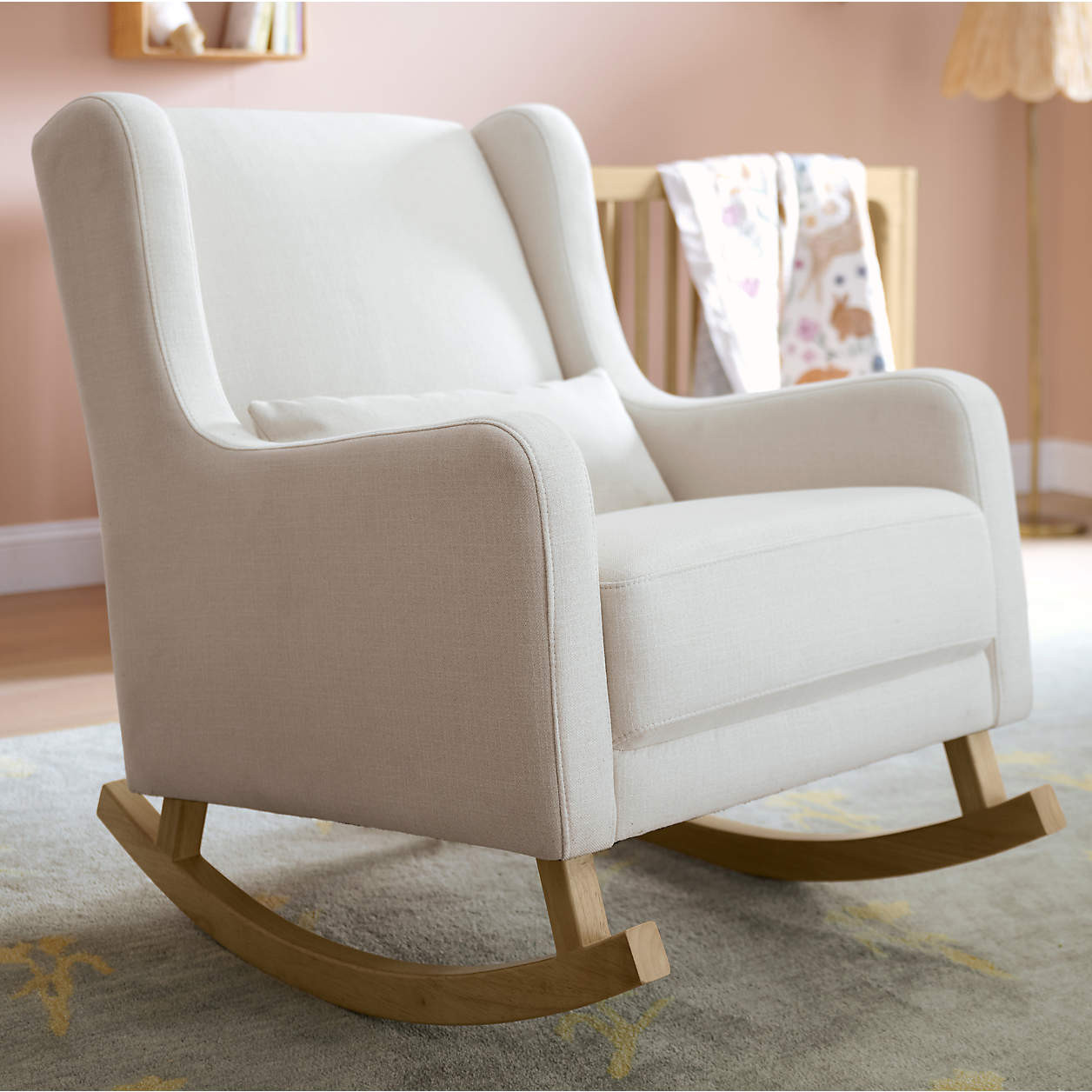 Babyletto Kai Natural Performance Nursery Rocking Chair with Wood Legs + Reviews | Crate & Kids | Crate & Barrel
