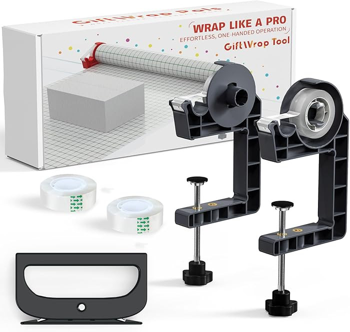 Tabletop Gift Wrapping Tool with Tape Dispenser & Cutter–2 Pack Adjustable Wrapping Paper Table... | Amazon (US)