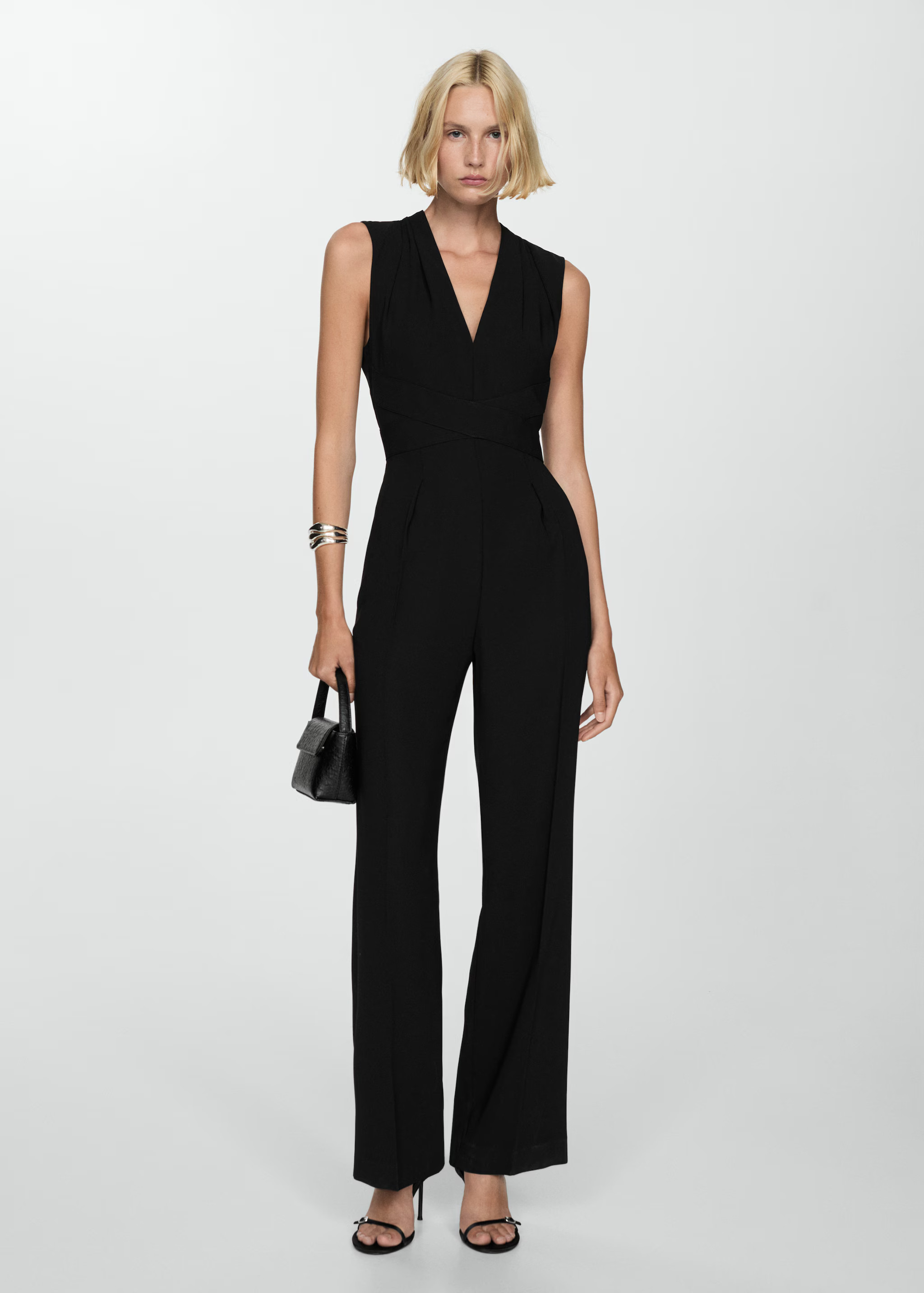 Long jumpsuit with crossover detail | MANGO (US)