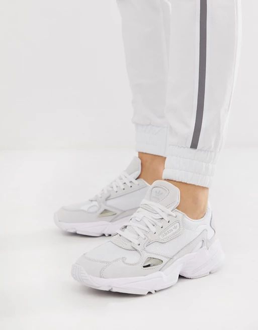 adidas Originals triple white Falcon sneakers | ASOS US