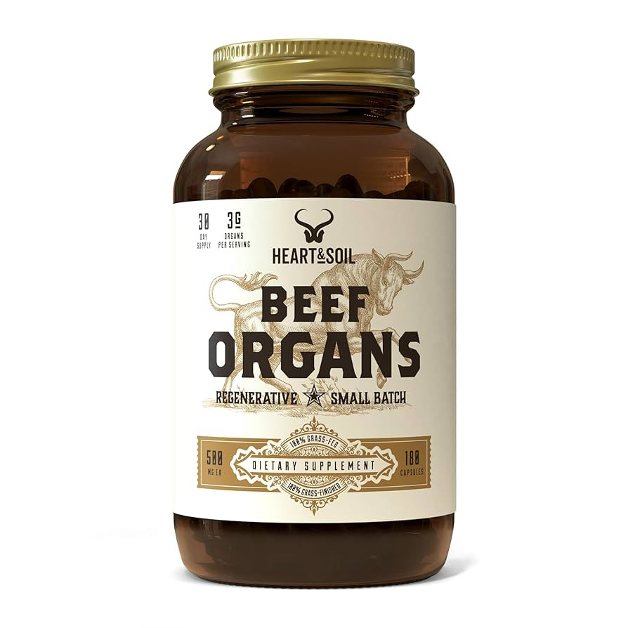 HEART & SOIL – 3000mg Grass-Fed Beef Organ Supplement for Women & Men with Liver, Heart, Kidney... | Amazon (US)