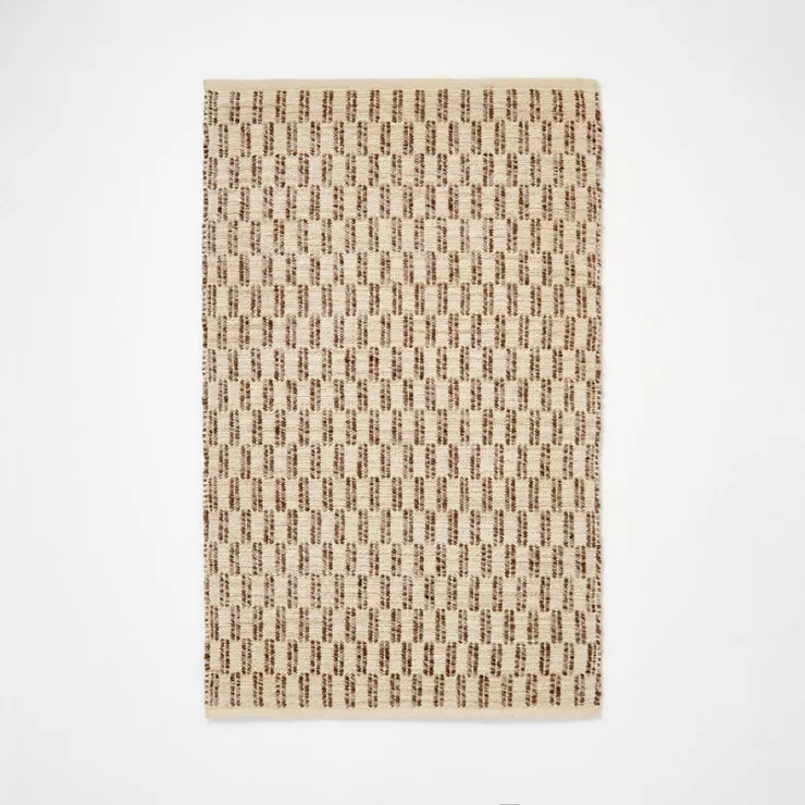 Checkered Stripe Rug Brown - Threshold™ designed with Studio McGee | Target