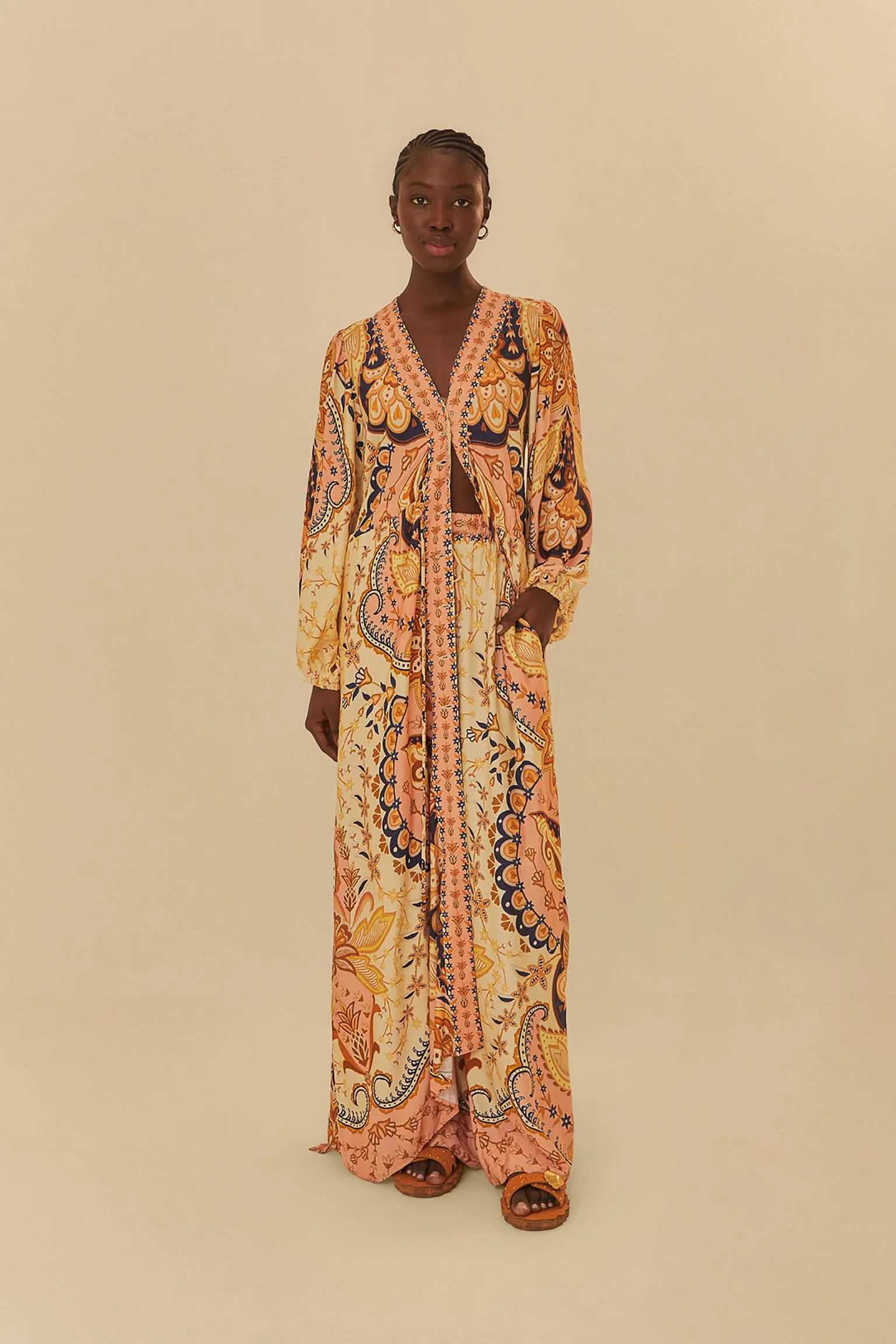 Calça Pantalona Estampada Beleza Boho | Farm Rio (BR)