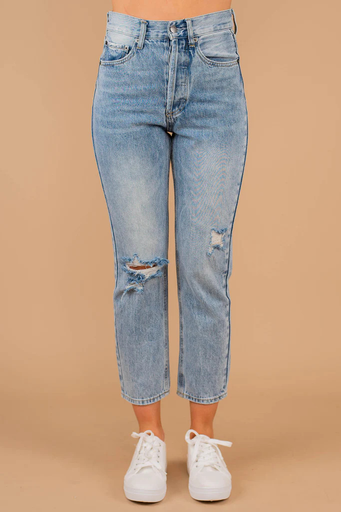Close To Home Denim Blue Boyfriend Jeans | The Mint Julep Boutique