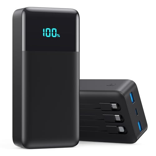 Portable Charger 50800mAh Power Bank with 3 Built in Cables,25W PD QC4.0 Fast Charging USB C Battery Pack,6 Outputs 2 Inputs Travel Essentials Portable Phone Charger for iPhone 17/16/15,Google,Android | Amazon (US)