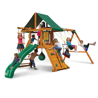 Gorilla Playsets Highpoint Residential Wood Playset with Slide | Lowe's
