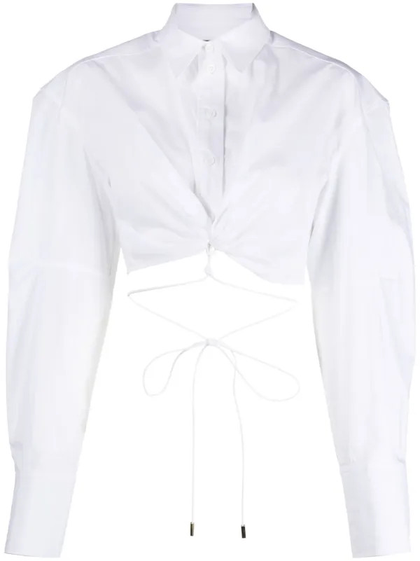 Jacquemus La Chemise Plidao Cropped Shirt | White | FARFETCH ES | Farfetch Global