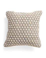 20x20 Textured Wool Blend Triangle Pattern Pillow | TJ Maxx