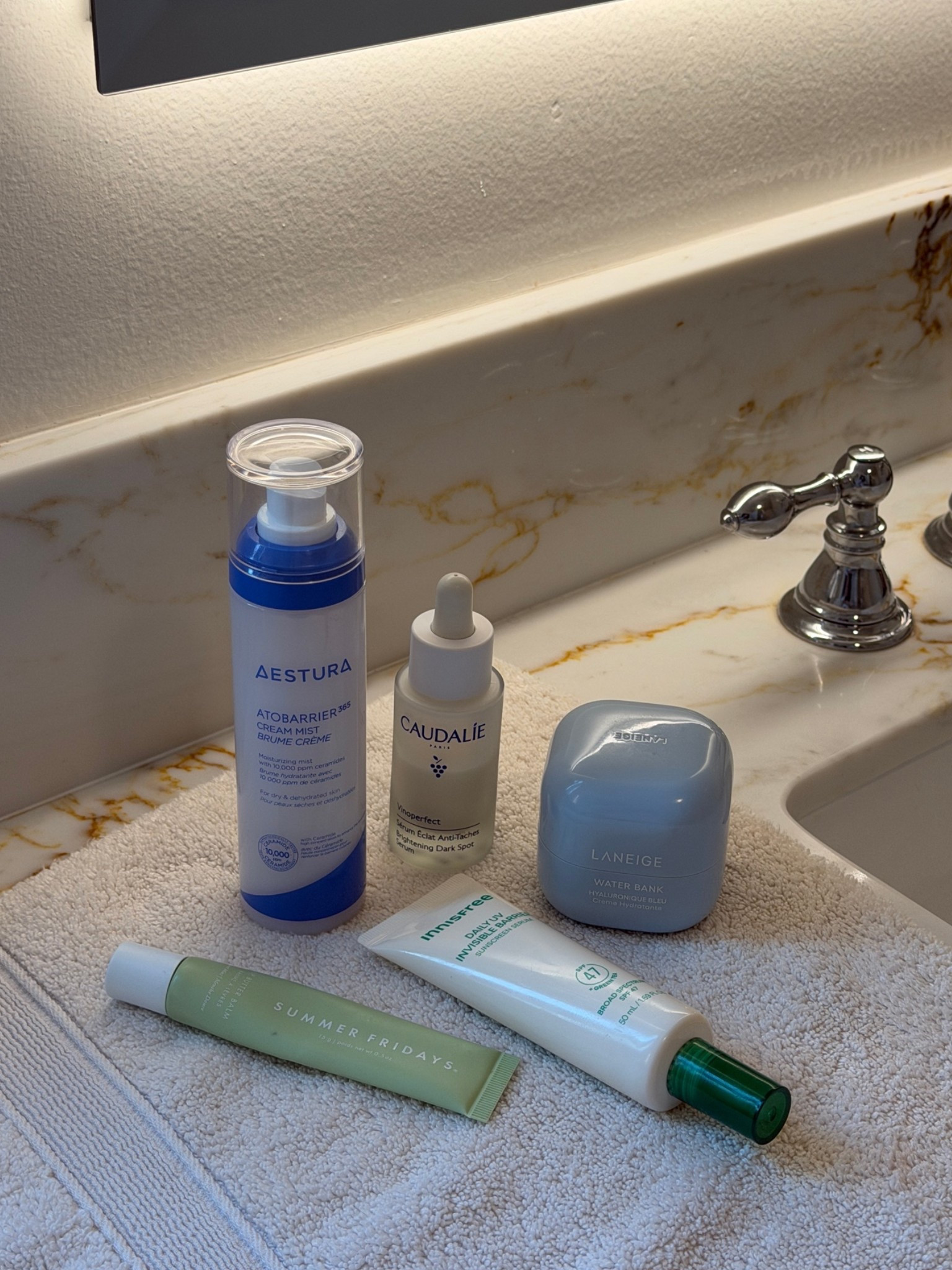 Morning skincare lineup:
Aestura Cream Mist
Caudalie Vinoperfect Serum
Laneige Water Bank Moisturizer
Innisfree SPF
Summer Fridays lip butter balm

#LTKselfcare #LTKmorningroutine #LTKBeauty