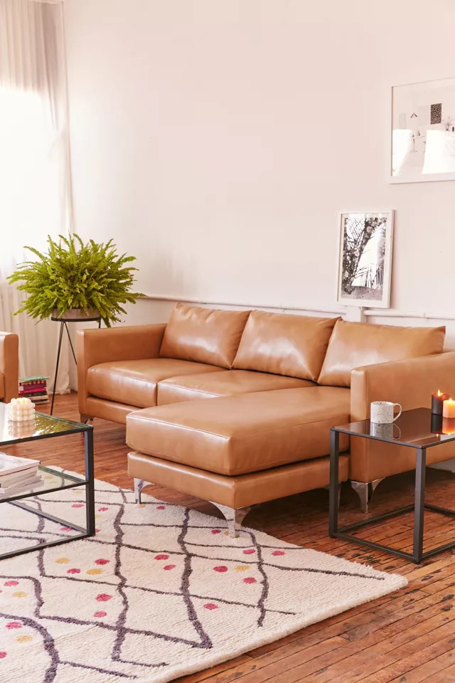 Chamberlin Recycled Leather Sectional Sofa | Urban Outfitters (US and RoW)