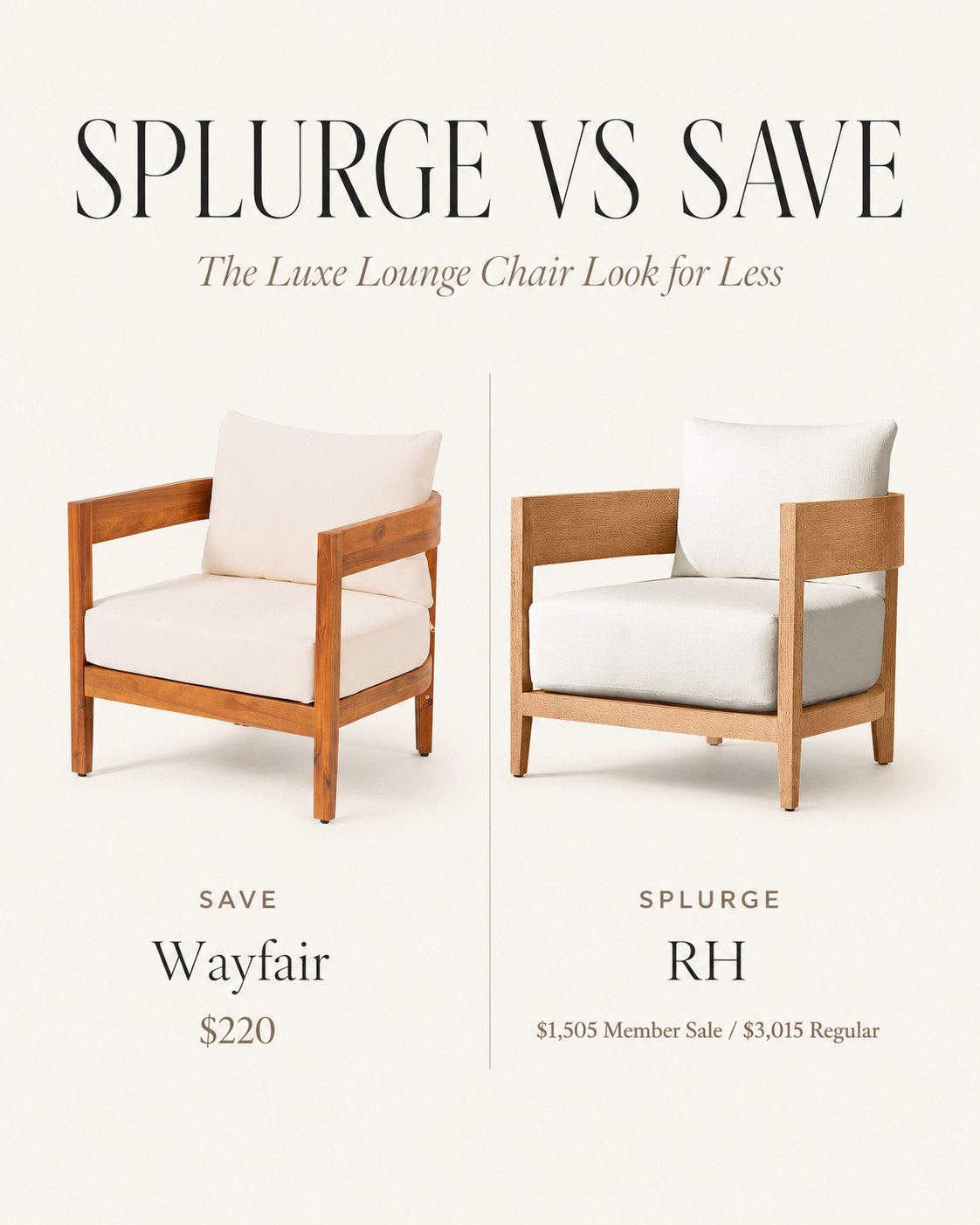 Get the luxe wood-frame lounge chair look for less. This Wayfair chair offers a similar warm wood and soft neutral cushion style to the RH look, at a much more budget-friendly price. Perfect for a cozy reading corner, living room, bedroom, or modern neutral home.

#WayfairFinds #AffordableHomeDecor #LoungeChair #RHInspired #NeutralHomeDecor #LivingRoomIdeas #BudgetFriendlyFinds 

 #LTKOver40 #LTKHome #LTKSaleAlert