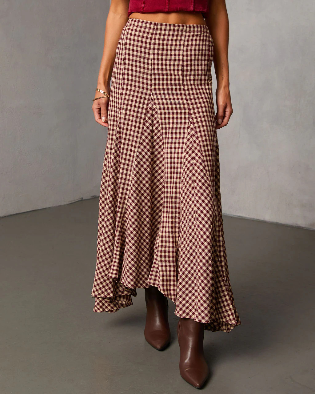 Rylin Gingham Maxi Skirt | VICI