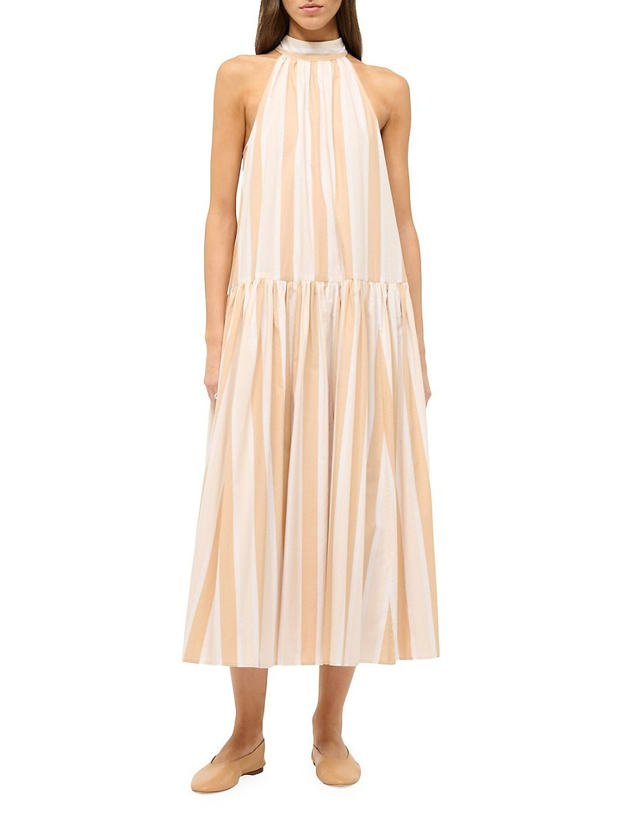 Staud Women's Marlowe Striped Dress - Sand Stripe - Size M | Saks Fifth Avenue OFF 5TH